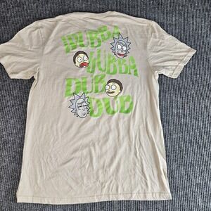 Rick and Morty Shirt Mens Large Beige Wubba Lubba Dub Dub Cartoon Graphic Funny